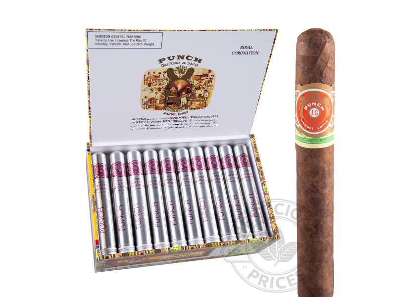 Punch Deluxe Royal Coronation Tubes Natural - 30 Cigars