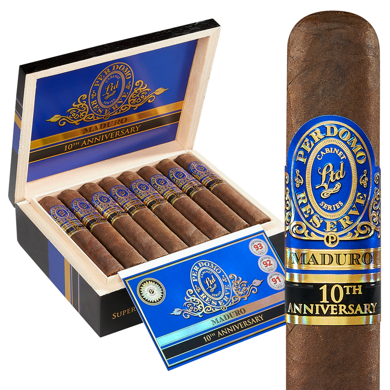 Perdomo Reserve 10th Anniversary Box-Pressed Maduro Churchill Pack of 5