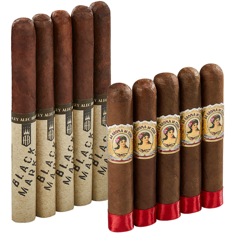 Double Down 90+ Rated Maduro Alec Bradley vs La Aroma De Cuba Robusto 10-Cigar Sampler