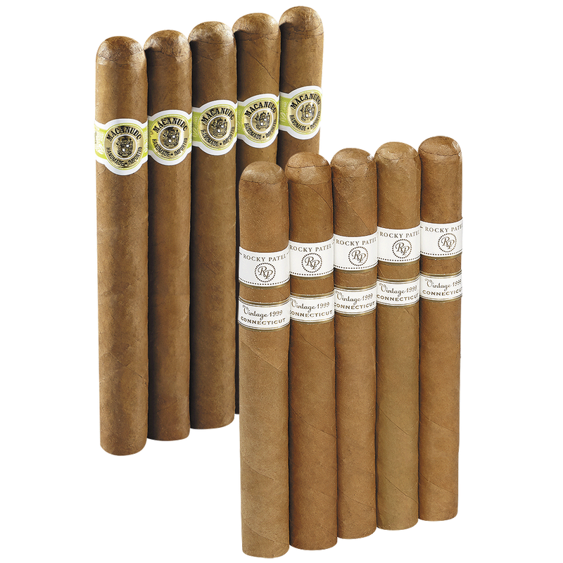 Double Down Smooth To Medium Connecticut Macanudo vs Rocky Patel 10-Cigar Sampler
