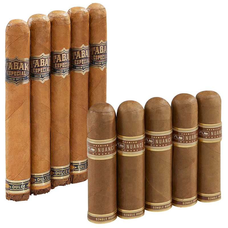 Double Down Connecticut Infused Tabak Especial vs Nub Nuance Toro 10-Cigar Sampler