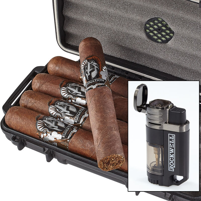 Grab 'n Go Kit: Man O' War Ruination + Herf-A-Dor Robusto 5-Cigar Sampler