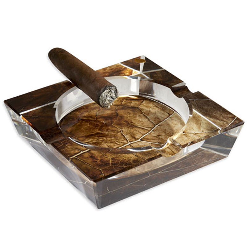 Tobacco Leaf Crystal Ashtray