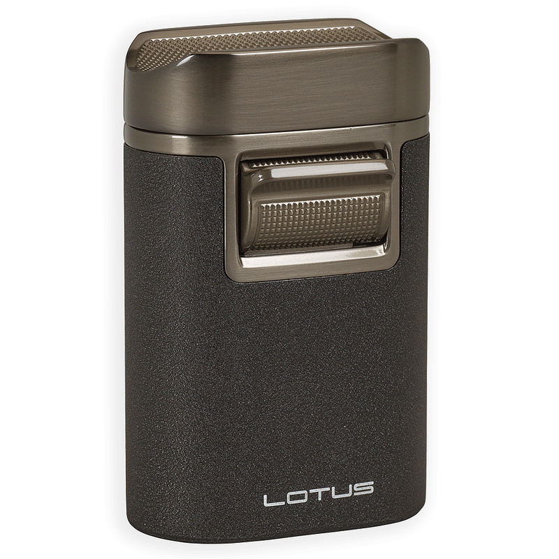 Lotus Brawn Table Lighter Black Crackle/Gun Metal