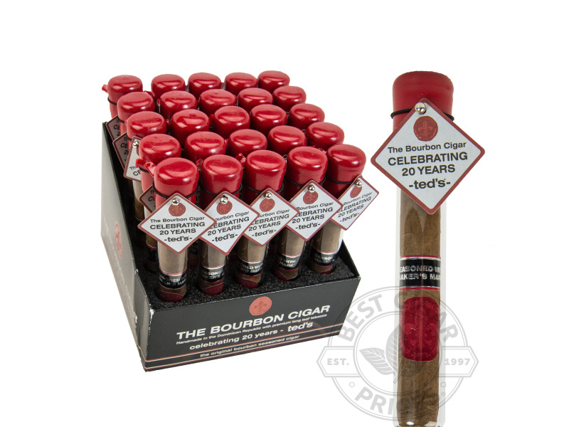 Ted's Bourbon Seasoned Cigar 650 Tubes - 25 Cigars