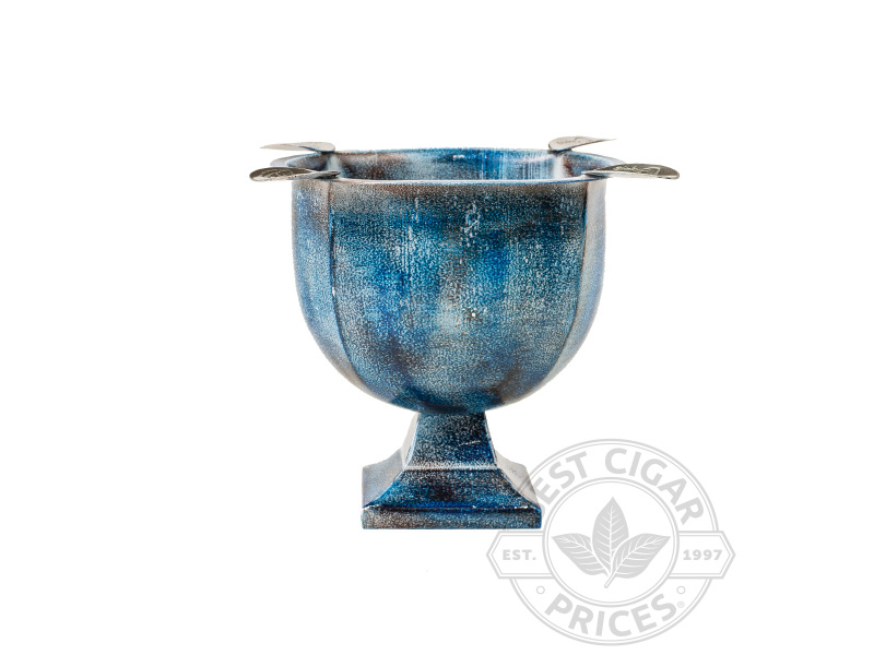 Stinky Cigar 4 Stirrup Old World Box Pressed Ashtray - Rust Blue - Box of 20