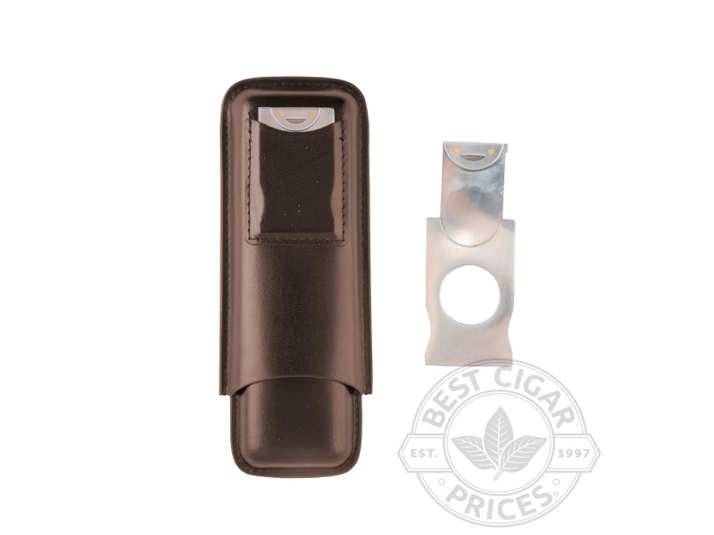 2 Cigar Brown Case With Cutter - Box of 20