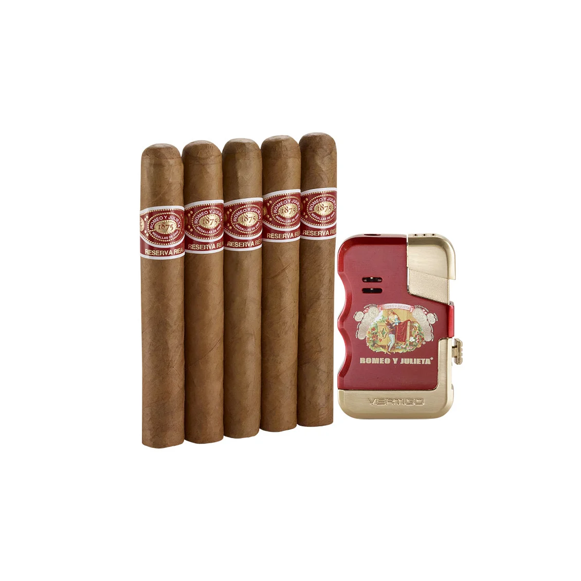 Romeo Y Julieta Reserve Real 5 Pack & Vertigo Lighter Gift Set