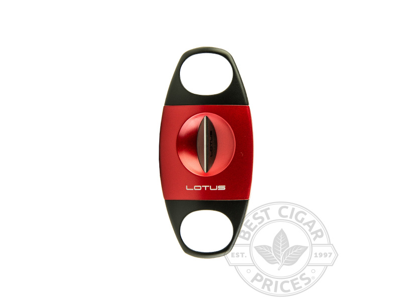 Lotus Serrated V-Cut Cigar Cutter - Black & Red - Box of 20
