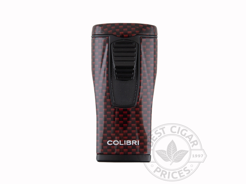 Colibri Monaco Triple Flame Lighter - Black & Red Carbon Fiber - Box of 20