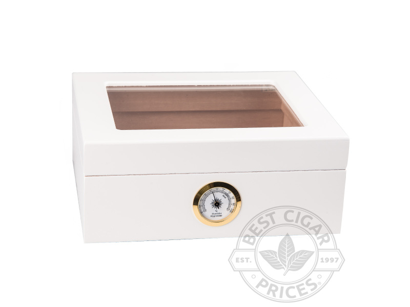 Capri White Glasstop 50 Count Humidor - Box of 20