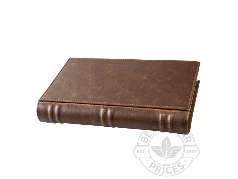 The Novelist Brown Leather Book Style 5-10 Count Humidor - Box of 20