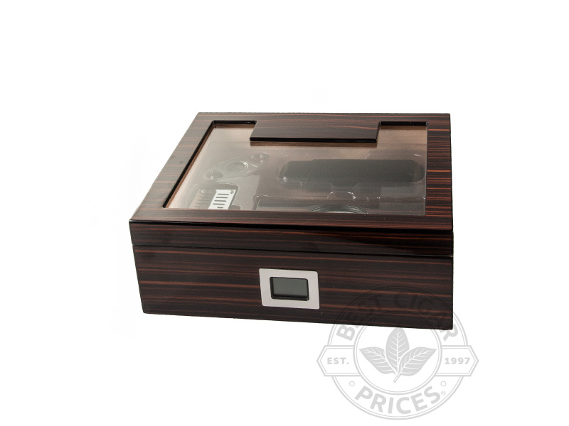 The Kensington Cherry Ebony 75 Count Humidor Gift Set - Box of 20