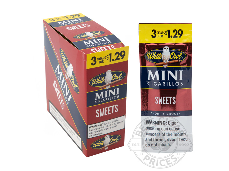 White Owl Mini Cigarillos 3 For $1.29 Upright Sweets - 45 Cigars