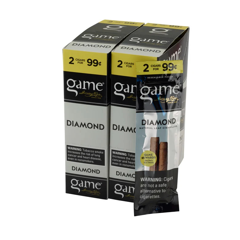 Garcia y Vega Game Cigarillos Diamond (2) Natural | Cigarillo | Upright of 60