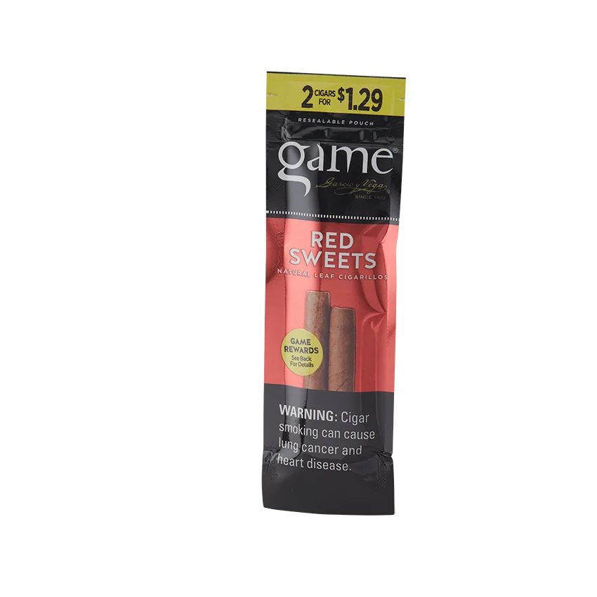 Garcia Y Vega Game Cigarillos Red Sweets (2) Natural | Cigarillo | Pack of 2
