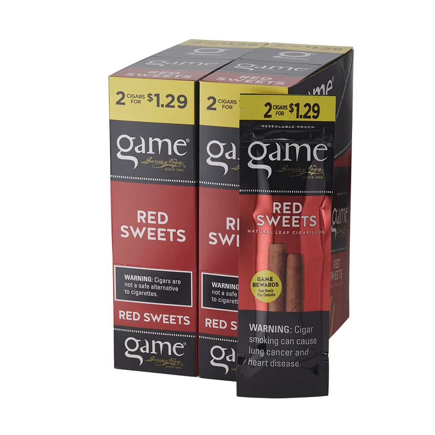 Garcia Y Vega Game Cigarillos Red Sweets (2) Natural | Cigarillo | Upright of 60