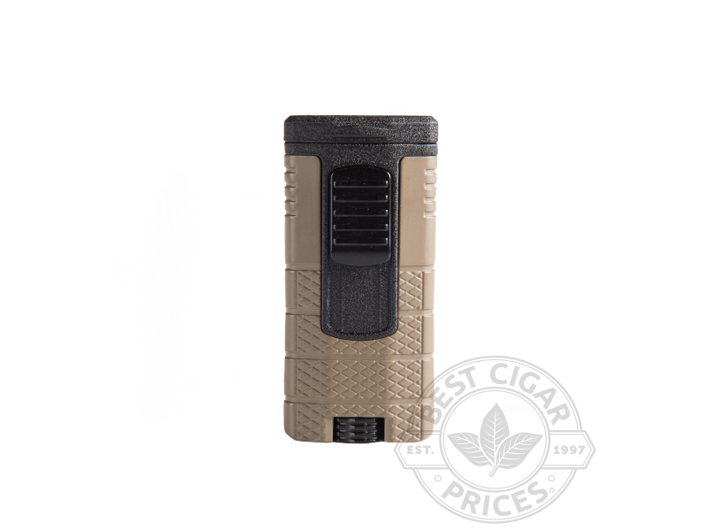 Xikar Tactical Single Jet Flame Lighter - Tan & Black - Box of 20