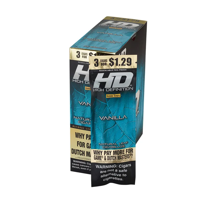 Good Times #HD Vanilla - 3 for 1.29 Natural | Cigarillo | Upright of 45
