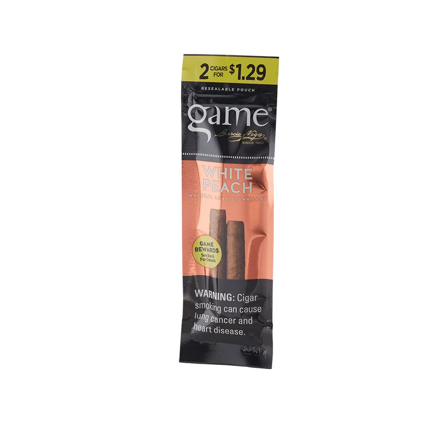 Garcia Y Vega Game Cigarillos White Peach (2) Natural | Cigarillo | Pack of 2