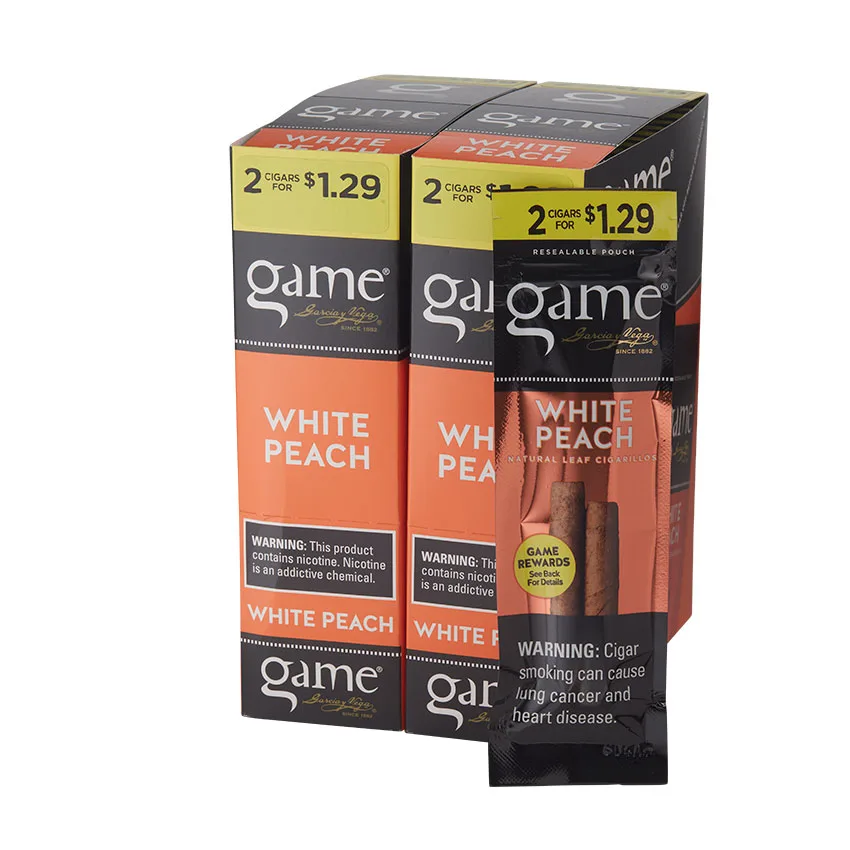 Garcia Y Vega Game Cigarillos White Peach (2) Natural | Cigarillo | Upright of 60
