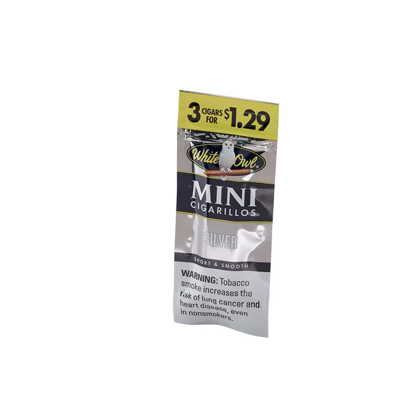 White Owl Mini Cigarillo Silver (3) Natural | Cigarillo | Pack of 3