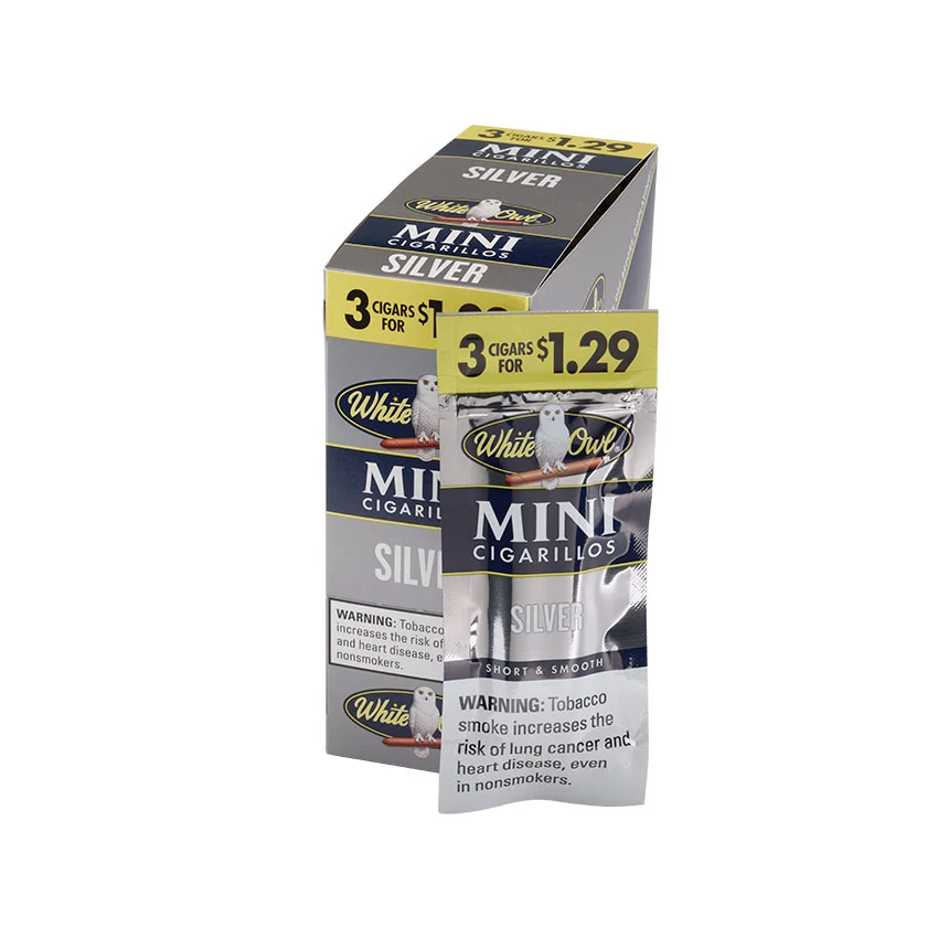 White Owl Mini Cigarillo Silver (3) Natural | Cigarillo | Upright of 45