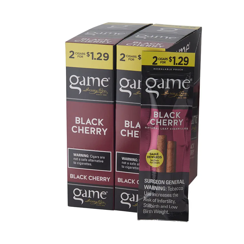 Garcia y Vega Game Cigarillos 2 for $1.29 Black Cherry Maduro | Cigarillo | Upright of 60