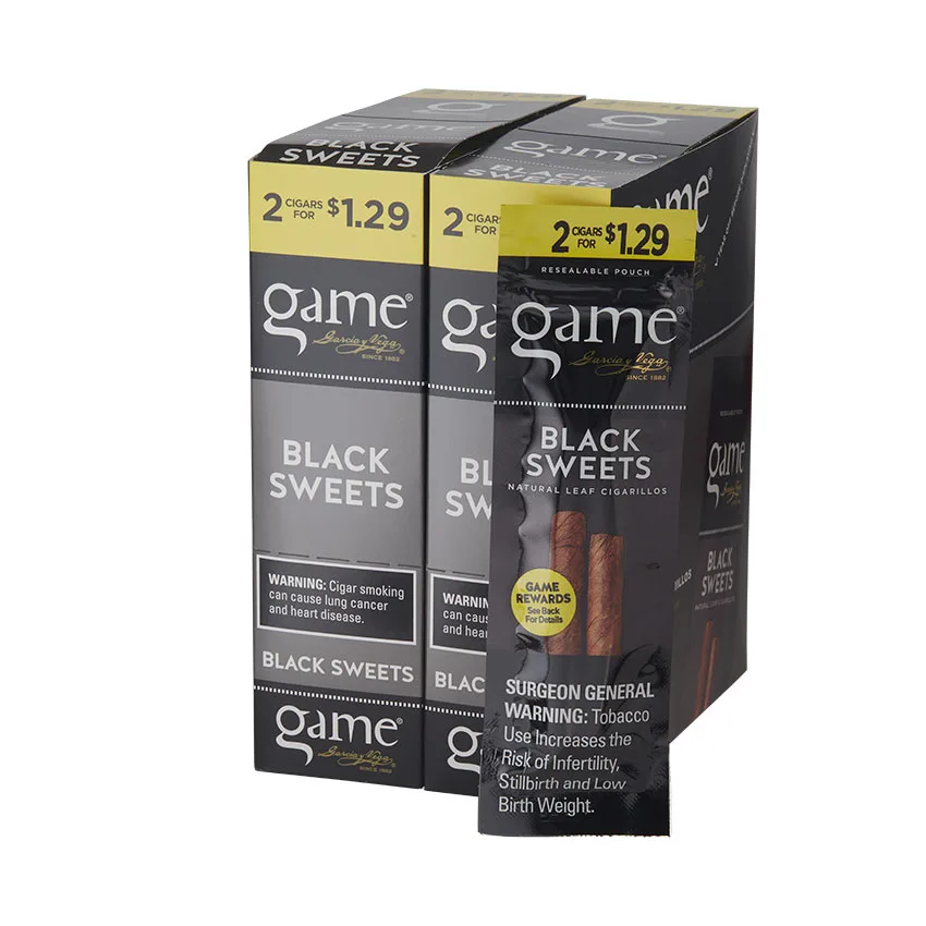 Garcia Y Vega 2 for 1.29 Black Sweet 2 Pack Natural | Cigarillo | Upright of 60