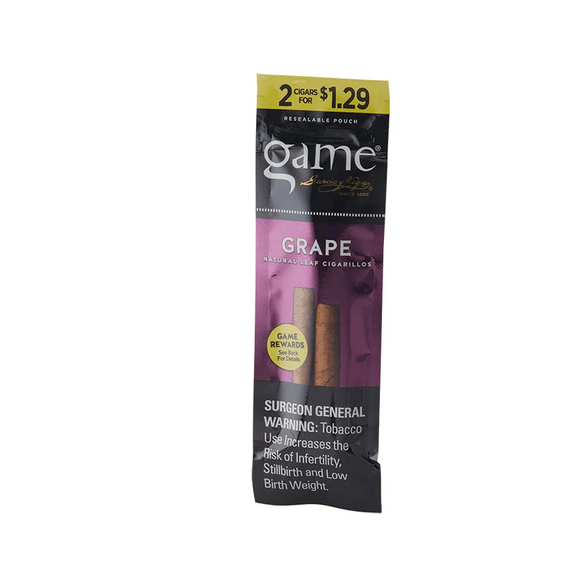Garcia Y Vega Game Cigarillos Grape (2) Natural | Cigarillo | Pack of 2