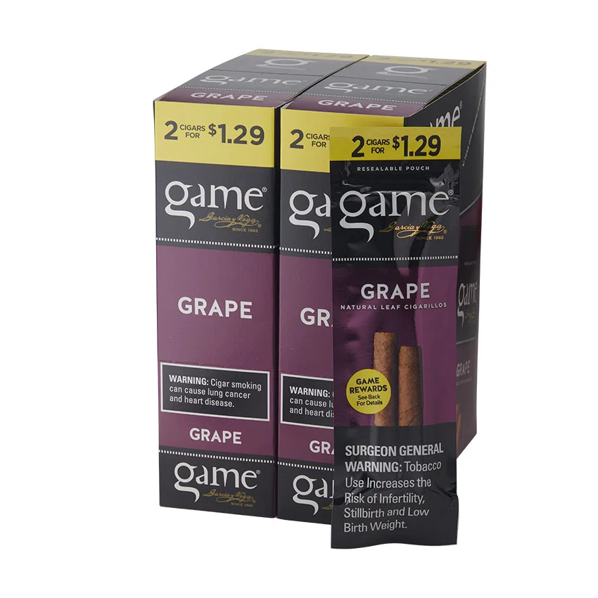 Garcia Y Vega Game Cigarillos Grape (2) Natural | Cigarillo | Upright of 60