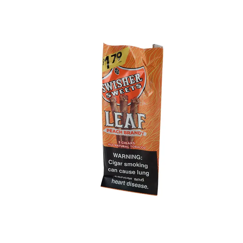 Swisher Sweets Leaf Peach Brandy Cigarillos (3) Natural | Cigarillo | Pack of 3
