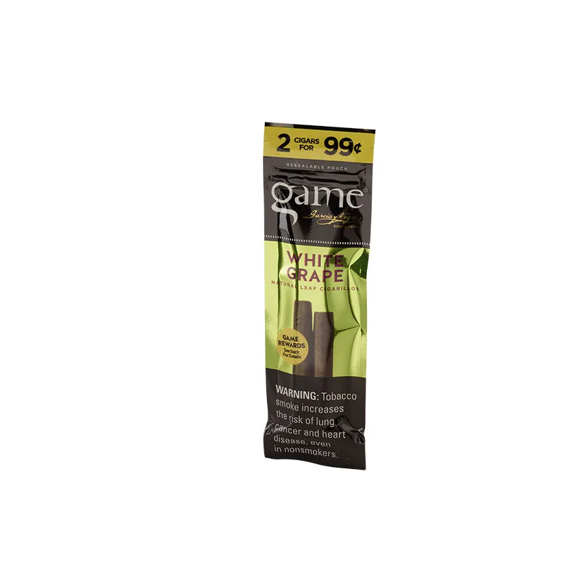 Garcia y Vega Game Cigarillos White Grape (2) Natural | Cigarillo | Pack of 2