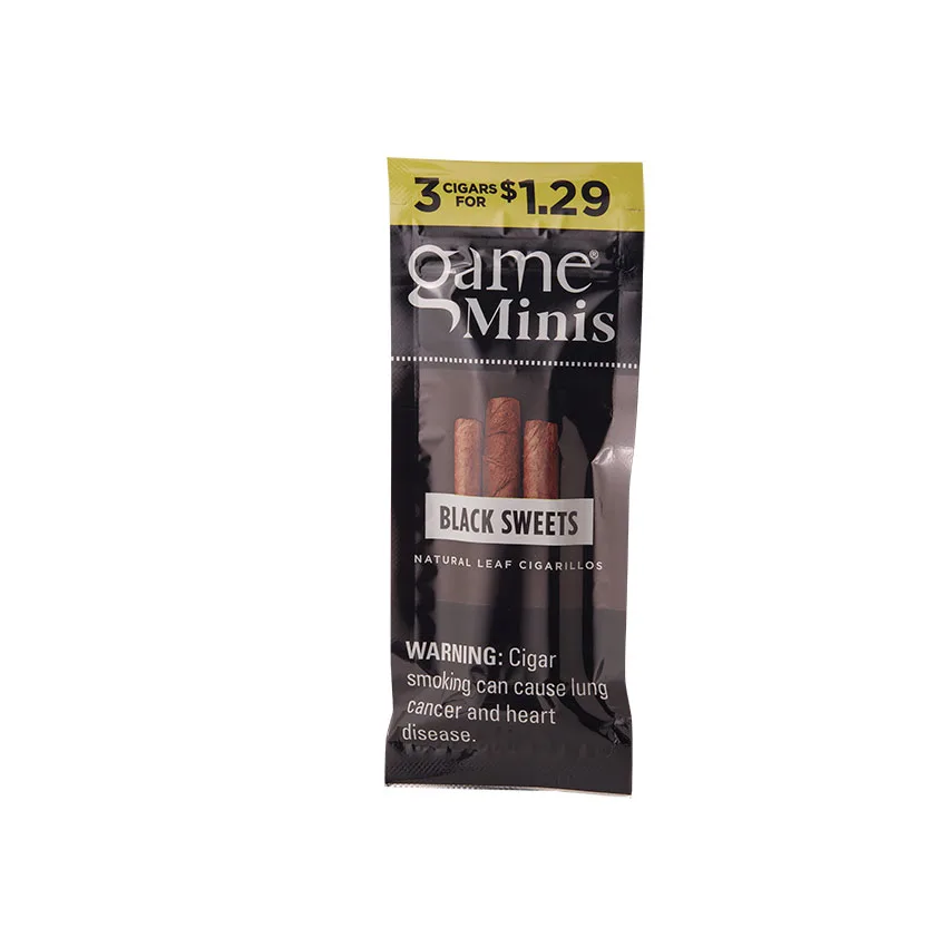 Garcia Y Vega Game Mini Black Sweet (3) Natural | Cigarillo | Pack of 3