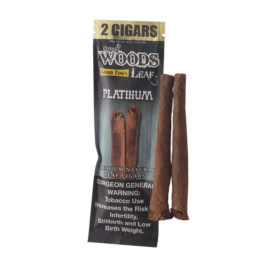 Good Times Sweet Woods Leaf Platinum Unsweet Maduro | Cigarillo | Pack of 2