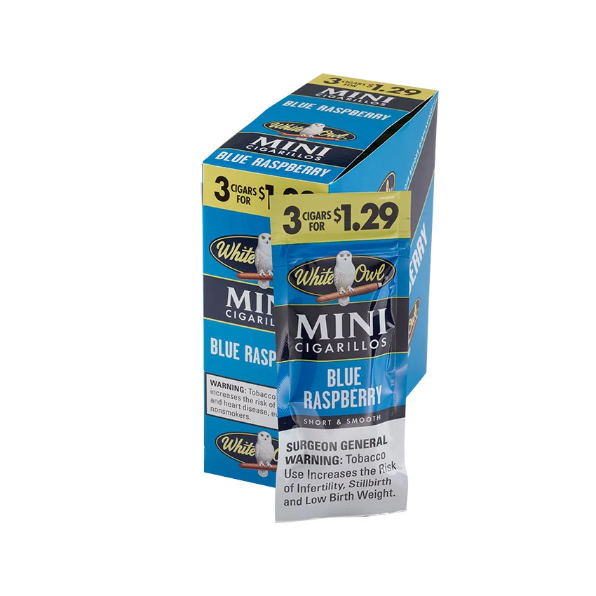 White Owl Mini Cigarillo Blue Raspberry (3) Natural | Cigarillo | Upright of 45