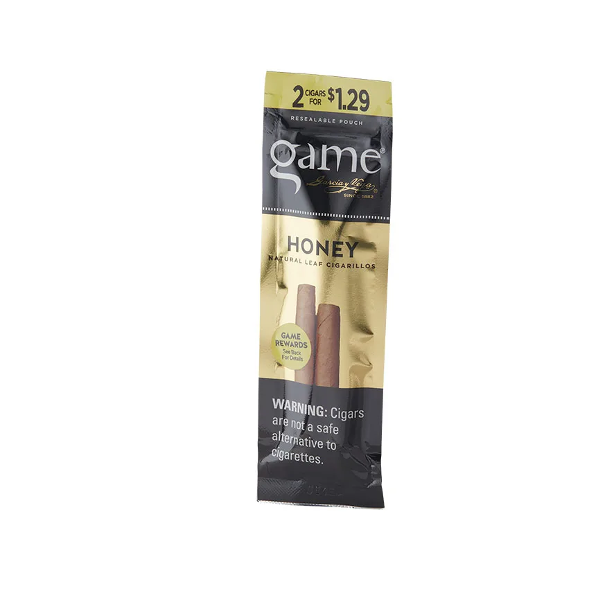 Garcia Y Vega Game Cigarillos Honey (2) Natural | Cigarillo | Pack of 2