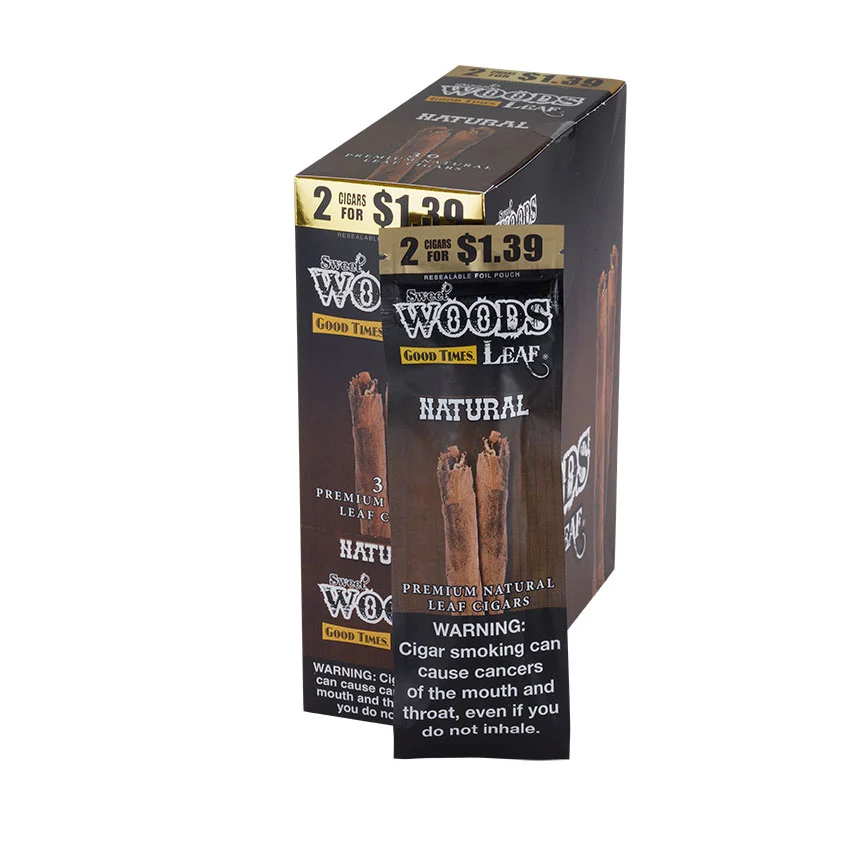 Good Times Sweet Woods Leaf Natural | Cigarillo | Upright of 30