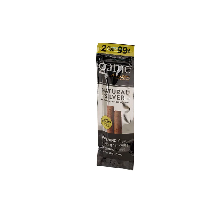 Garcia y Vega Game Cigarillos Silver (2) Natural | Cigarillo | Pack of 2