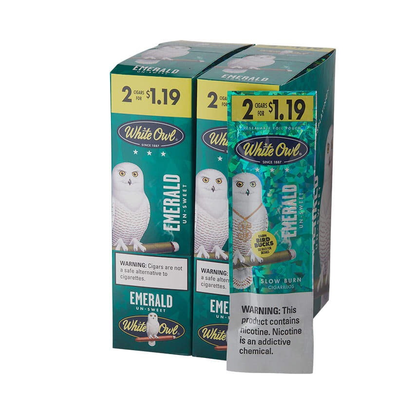 White Owl Foil Fresh Cigarillo Emerald (2) Claro | Cigarillo | Upright of 60