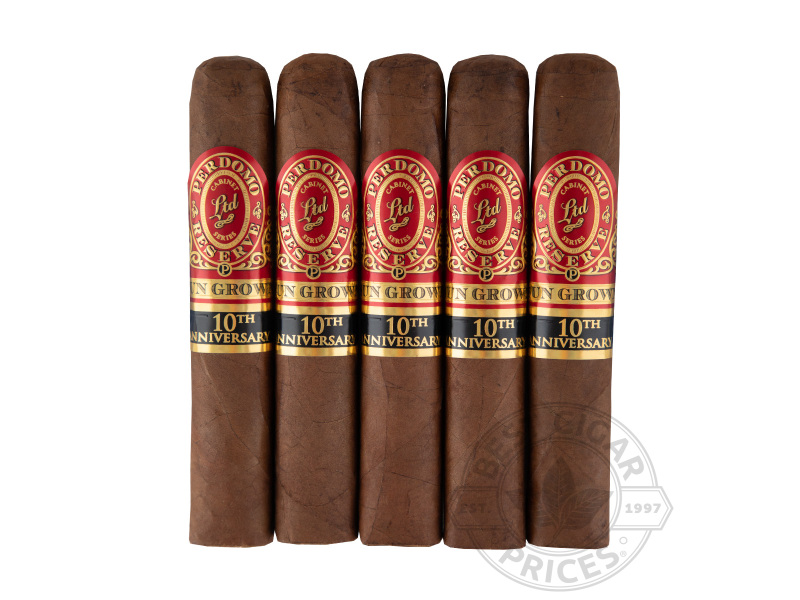 Perdomo Reserve 10th Anniversary Box-Pressed Sun Grown Robusto - 5 Cigars