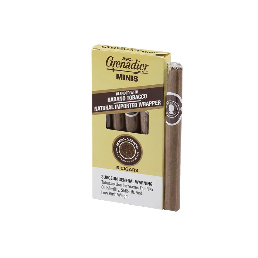 Antonio y Cleopatra Grenadiers Mini Dark Dark Natural | Cigarillo | Pack of 5