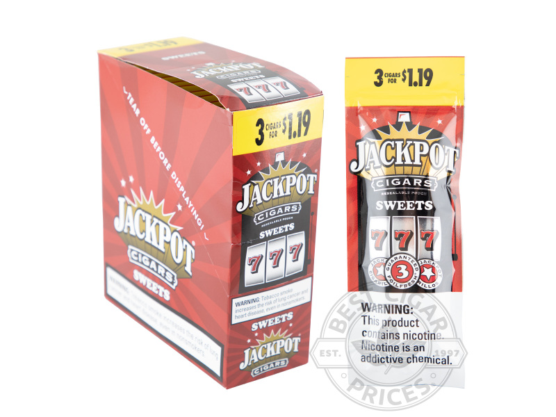 Jackpot Red Sweet 3 For $1.19 Cigarillos Pre-Priced Upright - Carton - 45 Total Cigars