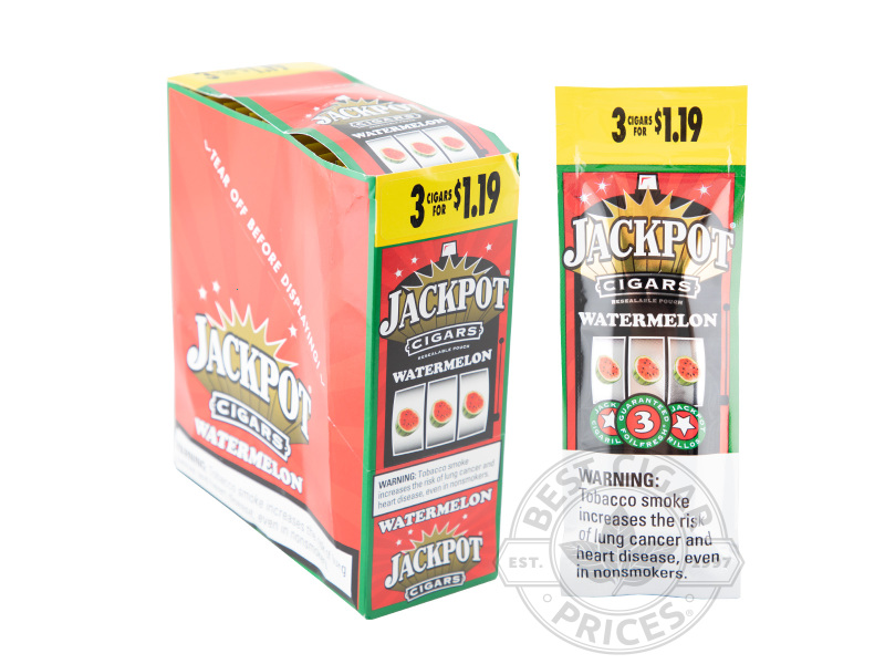 Jackpot Watermelon 3 For $1.19 Cigarillos Pre-Priced Upright - Carton - 45 Total Cigars