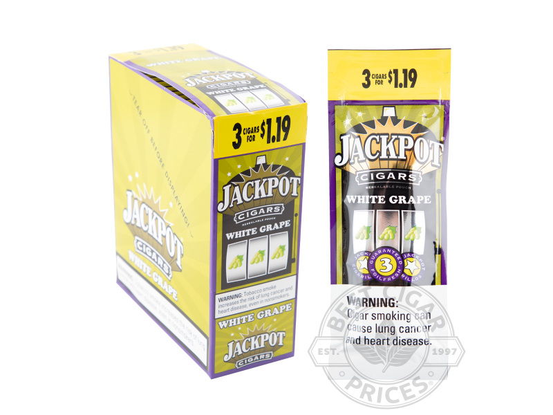 Jackpot White Grape 3 For $1.19 Cigarillos Pre-Priced Upright - Carton - 45 Total Cigars