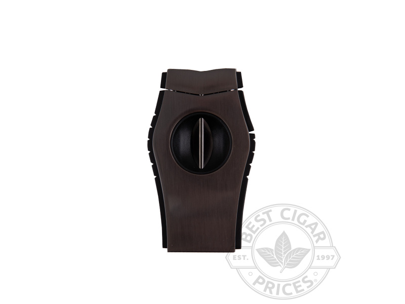 Lotus Viper V-Cut Cigar Cutter- Brushed Gunmetal And Rubberized Black - Box of 20