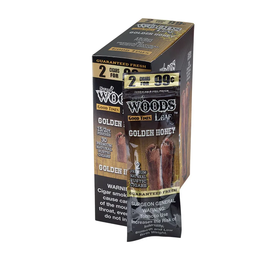 Good Times Sweet Woods Leaf Golden Honey Natural | Cigarillo | Upright of 30