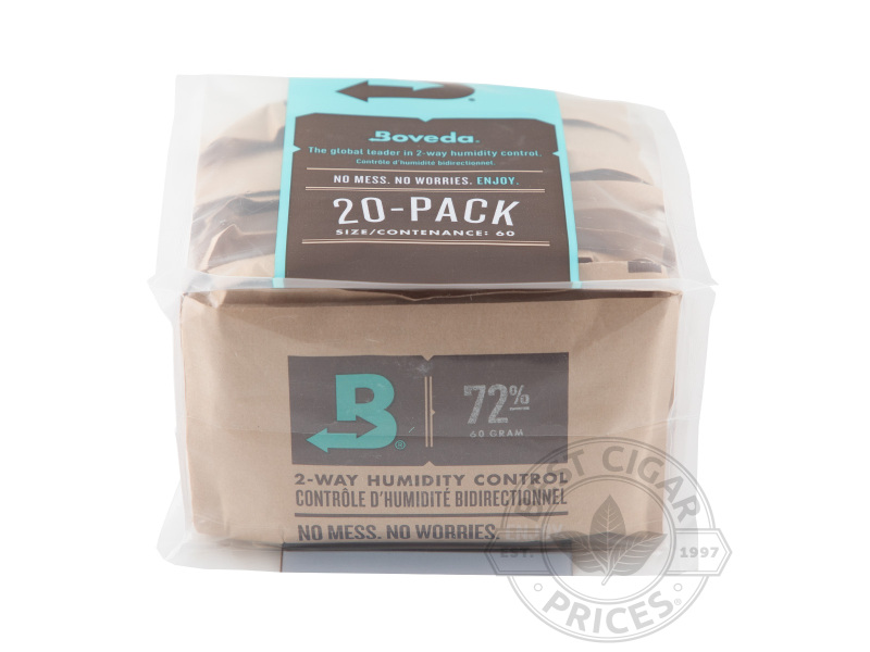 Boveda Humidipak 60 Gram - 72% Relative Humidity - Box of 20