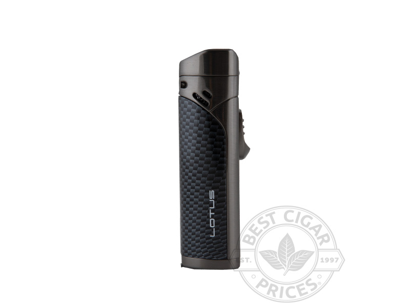 Monarch Quad Flame Lighter By Lotus- Gunmetal And Carbon Fiber - Box of 20