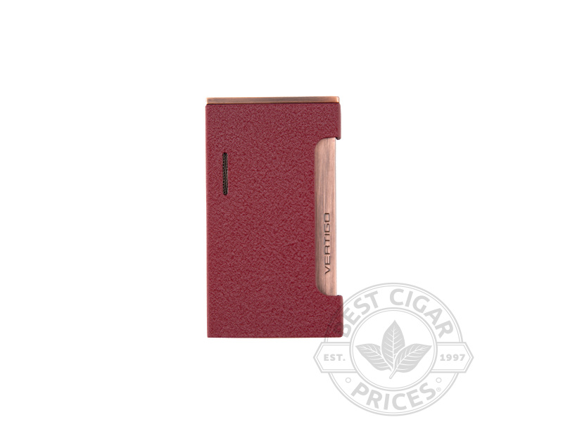 Zephyr Flat Flame Lighter By Vertigo- Maroon Crackle & Brushed Copper - Box of 20